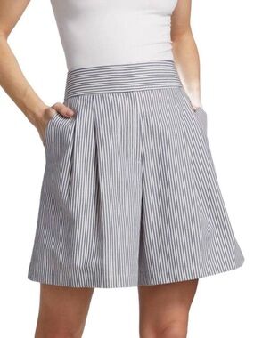 Lafayette 148 New York Leroy Stripe Cotton Blend Shorts size 14